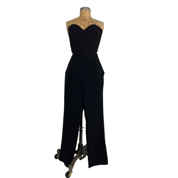 Express Jumpsuit Strapless Black Evening Jumper - Picture 2 of 8